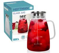 Heftman Glass Jug & Lid Heat Resistant - 2L