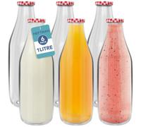 Heftman Glass Milk Bottles 1 Litre - 6 Pack