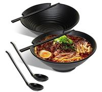HEFTMAN Japanese Ramen Bowl Set of 2 (Black) 1000ml Ramen Bowls
