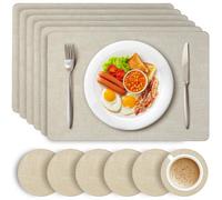 Heftman Placemats And Coasters 6 Sets - Beige