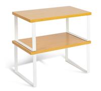 Heftman Shelf Organiser Set Of 2 - Natural & White