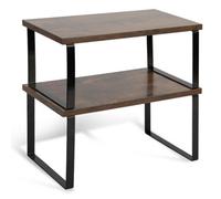 Heftman Shelf Organiser Set Of 2 - Rustic Brown & Black