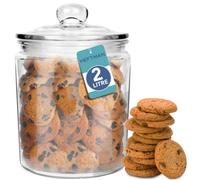 HEFTMAN Glass Jar with Lid - 2 Litre Clear, Empty Sweet Jars with Airtight Push-Top Lid - Sturdy Glass Vintage Apothecary Jars Perfect for Sweets, Coffee, Sugar, Laundry Pods Storage Container