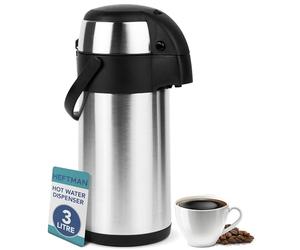 HEFTMAN Thermal Coffee Carafe - 3L Stainless Steel Airpot Pump Action Flask