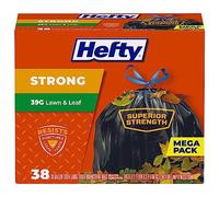 Hefty Drawstring Lawn and Leaf Trash Bags, 39 Gallon, 38 Count by Hefty
