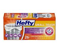 Hefty Flap Tie Small Trash Bags - Lavender & Sweet Vanilla, 4 Gallon, 26 Count (Pack of 1)