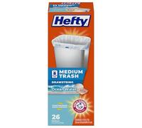 Hefty Medium Trash Bags, 8 Gallon, Ocean Water Scented Garbage Bags with Drawstring Closure, White, 26 Count
