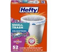 Hefty Small Garbage Bags, Drawstring, Fabuloso Scent, 4 Gallon, 52 Count