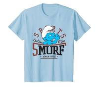 Hefty Smurf Active Man College Sports Smurfs Movie Kids T-Shirt, Youth, Baby Blue, Small