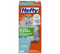 Hefty Ultra Strong Recovered Materials 13 Gallon Kitchen Trash Bags, 40ct