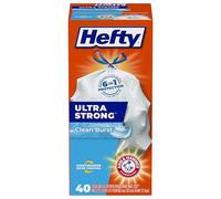 Hefty Ultra Strong Tall Kitchen Drawstring Trash Bag, Clean Burst, 40 Count