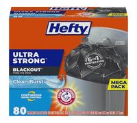 Hefty Ultra Strong Tall Kitchen Trash Bags, Blackout, Clean Burst, 13 Gallon, 80 Count-1