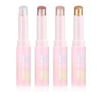 Hegafoo Crystal Jelly Glaze Eyeshadow with Moisturising Shine, Light Brightening, Eyeshadow with Shine (4 Colours)