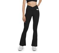 HEGALY Women's Flare Yoga Pants - Crossover Flare Leggings High Waisted Bootcut Sweatpants, Black-pocket, XL