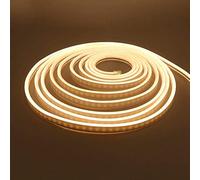 HEGEHE 12V DC Neon Light Strip, SMD 2835 120 LEDs/m, Flexible for DIY Shape Design Signboard Character Home Commercial Decor, IP65 Waterproof- (5 Meters, Warm White)