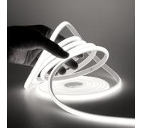 HEGEHE 220V COB Neon Light Strip with On/Off Switch, Cut to 50cm, 288LED/m Flexible and Waterproof Silica Gel Rope Light (3m, Cold White)