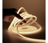 HEGEHE 220V COB Neon Light Strip with On/Off Switch, Cut to 50cm, 288LED/m Flexible and Waterproof Silica Gel Rope Light (4m, Natural White)