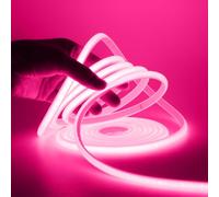 HEGEHE 220V COB Neon Light Strip with On/Off Switch, Cut to 50cm, 288LED/m Flexible and Waterproof Silica Gel Rope Light (20m, Pink)