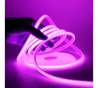 HEGEHE 220V COB Neon Light Strip with On/Off Switch, Cut to 50cm, 288LED/m Flexible and Waterproof Silica Gel Rope Light (12m, Purple)