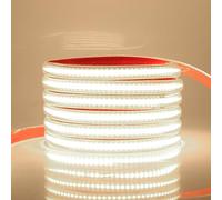 HEGEHE 220V COB Strip Light with Self-Adhsive Tape, Cut to 50cm, IP65 Waterproof LED Rope Light with Switch Power Supply (20m, Natural White)