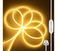 HEGEHE Dimmable COB LED Strip Light 220V IP65 with Timer Switch-WW-8m