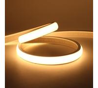 HEGEHE Dimmable COB Neon Strip with Dimmer Switch, IP65 Waterproof Silica Gel LED Rope Light Flexible for Home Kitchen Outdoor Decor(1m, Warm White)