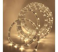 HEGEHE Mains Powered Tube Light Ribbon with Power Cord, 220V PVC Round LED Strip Rope Lights, IP67 Waterproof for Outside Garden Corridor Fence Festival Xmas Christmas Party Decor (Warm White, 20m)