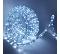 HEGEHE Mains Powered Tube Light Ribbon with Power Cord, 220V PVC Round LED Strip Rope Lights, IP67 Waterproof for Outside Garden Corridor Fence Festival Xmas Christmas Party Decor (Cold White, 10m)