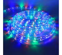 HEGEHE Mains Powered Tube Light Ribbon with Power Cord, 220V PVC Round LED Strip Rope Lights, IP67 Waterproof for Outside Garden Corridor Fence Festival Xmas Christmas Party Decor (Multi-Color, 1m)