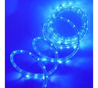 HEGEHE Mains Powered Tube Light Ribbon with Power Cord, 220V PVC Round LED Strip Rope Lights, IP67 Waterproof for Outside Garden Corridor Fence Festival Xmas Christmas Party Decor (Blue, 12m)