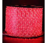 HEGEHE Mains Powered Tube Light Ribbon with Power Cord, 220V PVC Round LED Strip Rope Lights, IP67 Waterproof for Outside Garden Corridor Fence Festival Xmas Christmas Party Decor (Red, 10m)