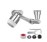 HEGEHE Rotate Faucet Aerator Universal, Dual Water Modes Kitchen Tap Spray Head, Bathroom Faucet Spray Aerator Mounted for Face Washing, Gargle and Eye Flush (Silver, 1440°)