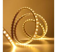 HEGEHE SMD 3014 LED Strip Light with Switch Power Cord, 220V Waterproof Kitchen Cabinet Ceiling Home Garden Deck Rope Light Warm White (8 Meters)