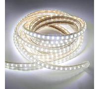 HEGEHE SMD 3014 LED Strip Light with Switch Power Cord, 220V Waterproof Kitchen Cabinet Ceiling Home Garden Deck Rope Light White (30 Meters)