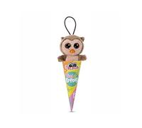hegehof Nici Glubschis School Cone Cuddly Toy Pendant 9 cm, Koala Crayon or Owl Twila as Back to School Gift, Keyring with Large Glitter Eyes (Owl Twila)