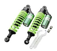 Hegeiisy 340mm 13.38 inch 7mm Spring Universal Motorcycle Air Shock Absorber Rear Suspension ATV Quad Scooter Dirt Bike For 50cc 75cc 90cc 125cc 150cc 250cc 300cc Green