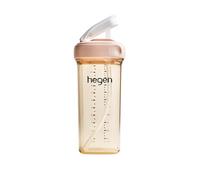 Hegen PCTO Straw Cups PPSU 330ml/11oz Feeding Bottles Sippy Cup for Toddlers | Premium Plastic with Measuring Lines, Easy to Sip for Men, Women, Kids, and Baby Water Bottle, Pink