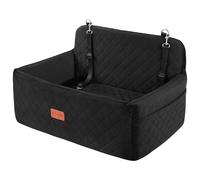 HEGGCOOE Dog Car Seat for Medium/Large Dogs, Up to 55 lbs or 2 Small Dogs, Detachable & Washable, Travel Dog Bed with 2 Safety Leashes & Storage Pockets, Black, 29.5"L x 20"W x 4.3"H
