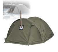 HEGGMKK 4-Season Windproof Shelter, Expand Size: 320×210×120cm, Four-door Devise/ 3-Zone Partition, Long Snow Skirt, With Ventilation Window/Storage Bag,B