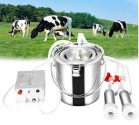HEGGMKK Electric Cows Sheep Milking Machine(3L/5L/10L), Pulsation Vacuum Pump Milker, Automatically Stops When Milk Full, Comfortable Milk Extraction, for Dairy Cow Goat,5L,Cattle