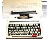 HEGGMKK Portable Retro Old Typewriter, No Electricity Needed, Compact Body: 30×30×10cm, with Manual Paper Ejector Pole, for A4 Paper, Letter Paper,White