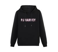 HeguoWu Pj Harvey Mens Hoodies Long Sleeve Pullover Loose Hoody Sweatershirt Size L Black