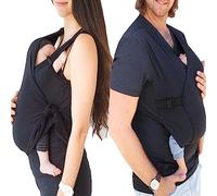 HEGZA Kangaroo Mom and Dad Comfort T-Shirt Vest, Dad Kangaroo T-Shirt Mom Baby Carrier Soothe V Neck, Kangaroo Babywearing,Men's Blue,XL