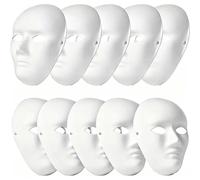 HeHeGe 12 /10PCS DIY Paintable Blank Cat & Fox Half Face Masks, Hand-painted Masks for Masquerade, Carnival, Cosplay & Halloween