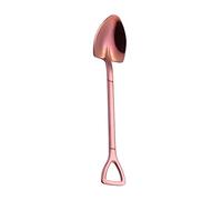 HEHELEBANG 6pcs Stainless steel small shovel spoon design gold-plated tableware coffee spoon ice cream soup honey spoon,Pink