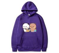 heheli Kawaii Panda Bear Bubu Dudu Hoodie Women's Men's Christmas Hoodie Xmas Novelty Sweatshirt Valentine Day Gift Purple