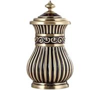 HEHEXIQH Metal Bronze Cigarette Box, Retro Pop Up Dispenser, Hand Press Retractable Container, Dust-Proof, Office/Home Decor