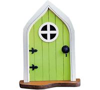 Hehglng 1Pc Green Miniature Fairy Door and Window - Cute Gnome Decoration for Garden and Tree - Durable and Fashionable Garden Statue