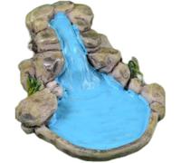 Hehglng 1Pc Mini Blue Water Pool Fairy Garden Lawn Ornament Outdoor Statues for Mountain DIY Decor Craft Outdoor Statues