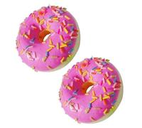 Hehglng 2Pcs Pink Fake Donuts,Stress Relief Donuts Simulation Donuts Artificial Doughnuts Dessert Cake Party Favors Decoration Faux Donuts Food Props Kitchen